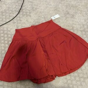 aerie Red Mini Flared Skirt